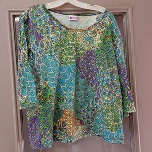 Peacock paisley ladies shirt